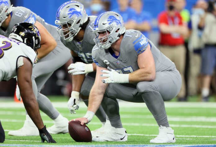 Frank Ragnow with the Lions in 2021