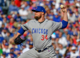 Jon Lester with the Chicago Cubs