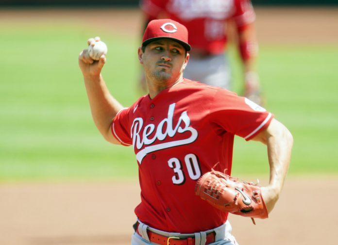 The Cincinnati Reds starting pitcher Tyler Mahle in 2020