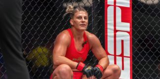 Kayla Harrison during a Professional Fighters League in 2021.