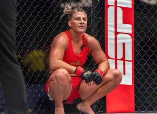 Kayla Harrison during a Professional Fighters League in 2021.