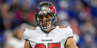 Rob Gronkowski with the Tampa Bay Buccaneers