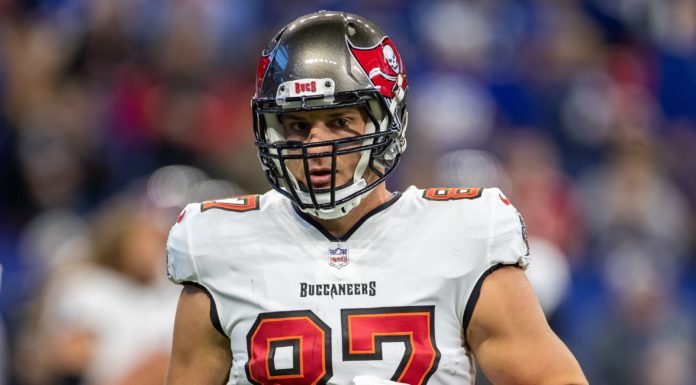 Rob Gronkowski with the Tampa Bay Buccaneers
