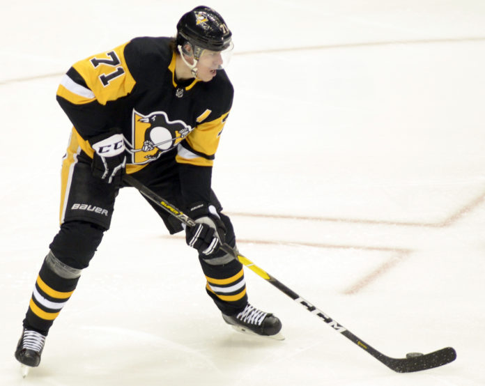 The Pittsburgh Penguins center Evgeni Malkin in 2019