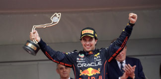 Winner Sergio Perez (MEX), Oracle Red Bull Racing at the F1 Monaco Grand Prix in May 2022