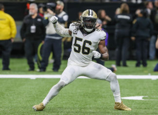 Demario Davis celebrates a successful tackle