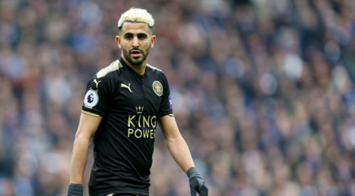 Riyad Mahrez with Leicester City in 2018
