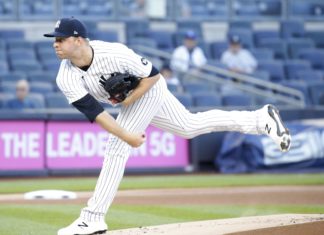 New York Yankees starting pitcher Michael King in 2021