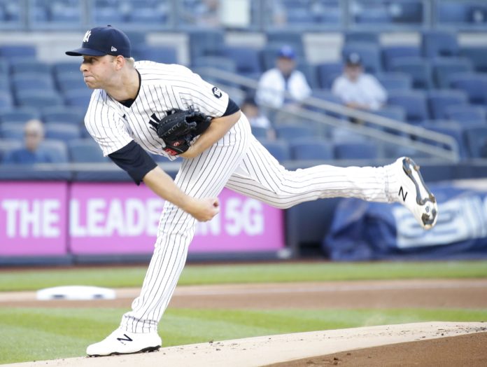 New York Yankees starting pitcher Michael King in 2021