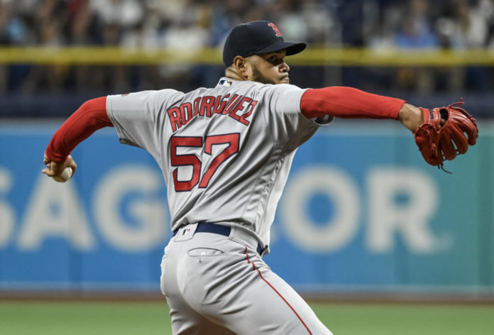 Eduardo Rodriguez with the Boston Red Sox in 2021