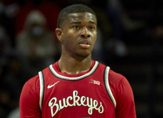 E.J. Liddell with the Buckeyes in February 2022
