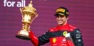Carlos Sainz winning the 2022 British Grand Prix