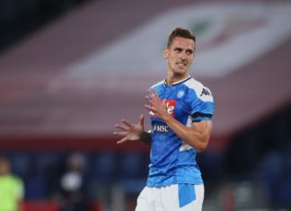 Arkadiusz Milik with Napoli in June 2020