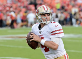 Nick Mullens with the San Francisco 49ers in 2019