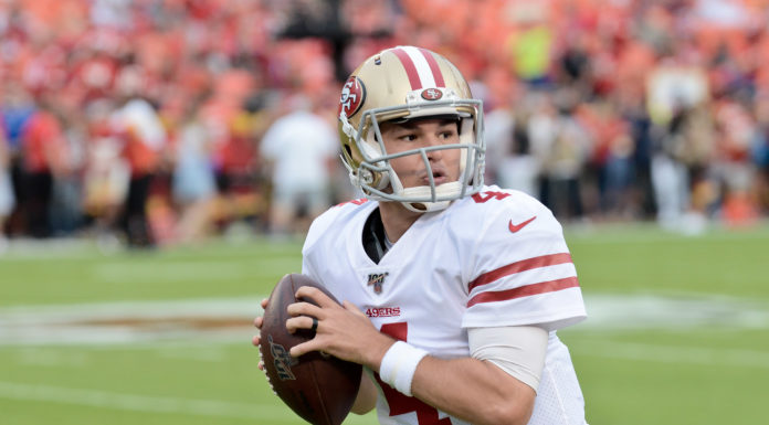 Nick Mullens with the San Francisco 49ers in 2019