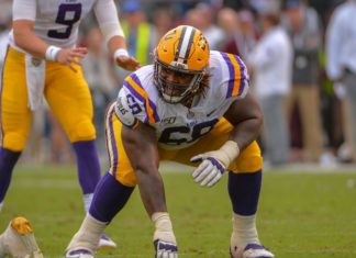 Damien Lewis with LSU in 2019