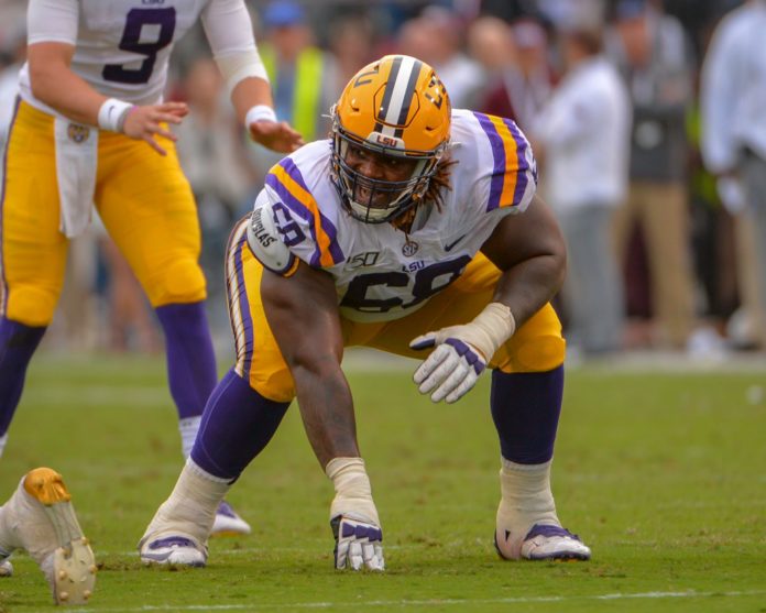 Damien Lewis with LSU in 2019