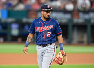 The Minnesota Twins second baseman Luis Arraes in 2021