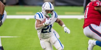 Nyheim Hines with the Indianapolis Colts in 2020