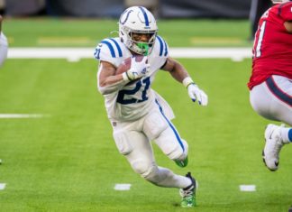 Nyheim Hines with the Indianapolis Colts in 2020