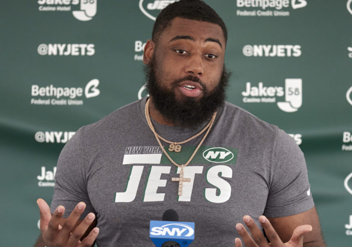 New York Jets defensive tackle Sheldon Rankins in 2021