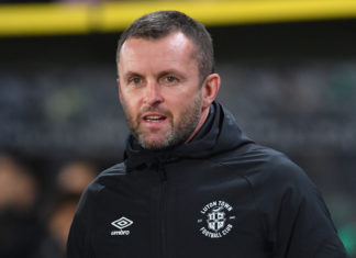 Nathan Jones with Luton Town in September 2022
