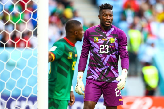 Andre Onana with Cameroon during the 2022 World Cup.