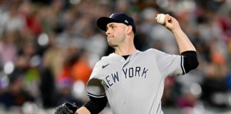 Lucas Luetge with the New York Yankees in April 2022
