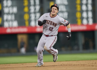 Daulton Varsho with the Diamondbacks in August 2022