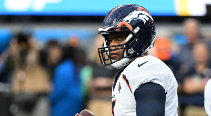 Denver Broncos quarterback Russell Wilson in October 2022