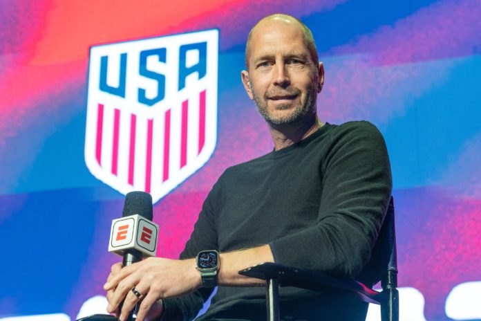 USMNT Head coach Gregg Berhalter at the attends revealing 26 strong Men National Team to World Cup at Brooklyn Steel in November 2022