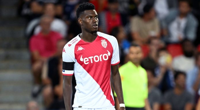 Benoit Badiashile of AS Monaco FC in August 2022