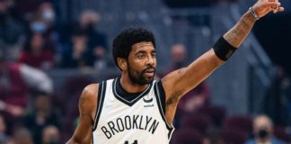 Kyle Irving with the Brooklyn Nets in January 2022