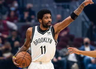 Kyle Irving with the Brooklyn Nets in January 2022