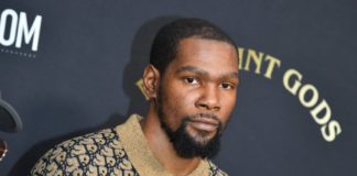 Kevin Durant at the "Point Gods" premiere in July 2022