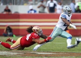 Ezekiel Elliot with the Dallas Cowboys in 2016