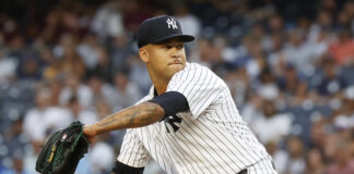 New York Yankees starting pitcher Frankie Montas in August 2022