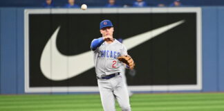 Nico Hoerner with Chicago Cubs in August 2022.