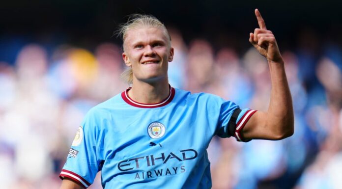 Erling Haaland of Manchester City in October 2022