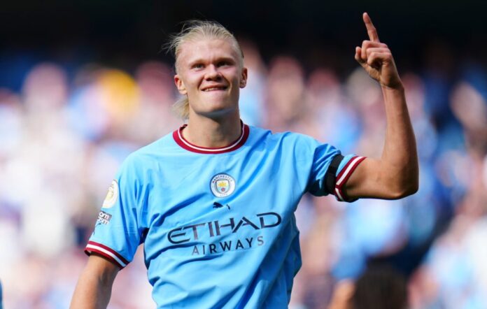Erling Haaland of Manchester City in October 2022