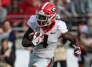 Mecole Hardman with the Georgia Bulldogs in 2018