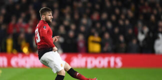 Luke Shaw with Manchester United in 2019