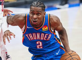 Shai Gilgeous-Alexander with Oklahoma City Thunder in 2022