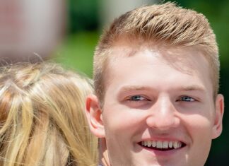 Mike Soroka during the 2019 Major League Baseball All-Star Parade in Cleveland.