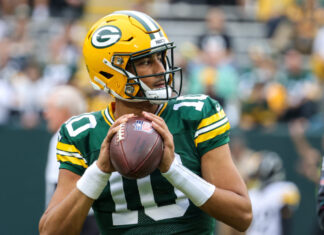 Jordan Love with the Packers in 2021
