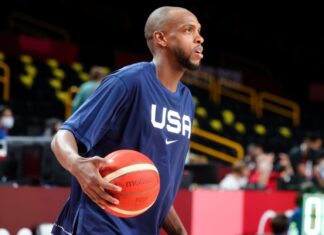 Khris Middleton with Team United States in 2021