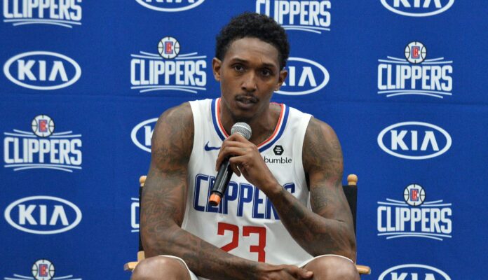 Lou Williams participates in Clippers' media day at the Honey Training Center in Playa Vista, California in 2019
