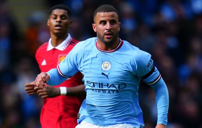 Kyle Walker with Manchester City in October 2022