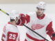 Red Wings Waive Filip Zadina, Their No.6 Pick in 2018, After Failed Trade Attempts Detroit Red Wings' Mike Green (25) celebrates with teammate Filip Zadina in 2019