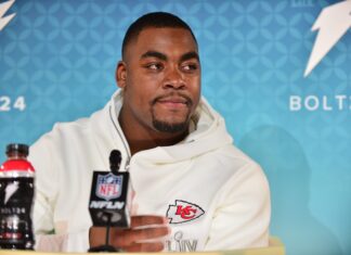 Chris Jones at NFL Super Bowl LIV Opening Night in 2020